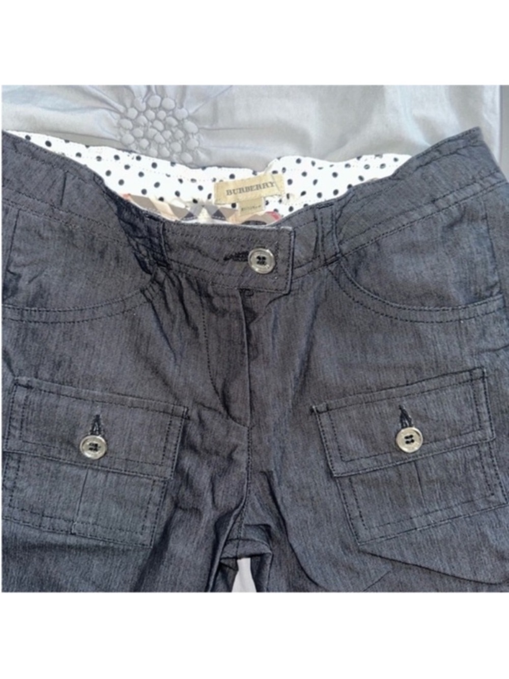 Burberry Charcoal Gray Utility Cargo Trousers Kids